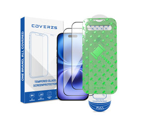 Coverzs iPhone 16 Plus Displayschutz aus gehärtetem Glas mit Rahmen (2-Pack) Coverzs iPhone 16 Plus Displayschutz aus gehärtetem Glas mit Rahmen (2-Pack)