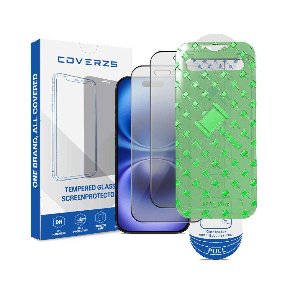 Coverzs Coverzs iPhone 16 Plus Privacy Displayschutz aus gehärtetem Glas mit Rahmen (2-Pack) Coverzs Coverzs iPhone 16 Plus Privacy Displayschutz aus gehärtetem Glas mit Rahmen (2-Pack)