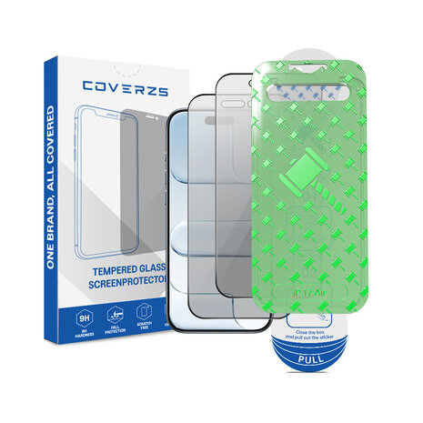 Coverzs Coverzs iPhone 17 Privacy Displayschutz aus gehärtetem Glas mit Rahmen (2-Pack) Coverzs Coverzs iPhone 17 Privacy Displayschutz aus gehärtetem Glas mit Rahmen (2-Pack)