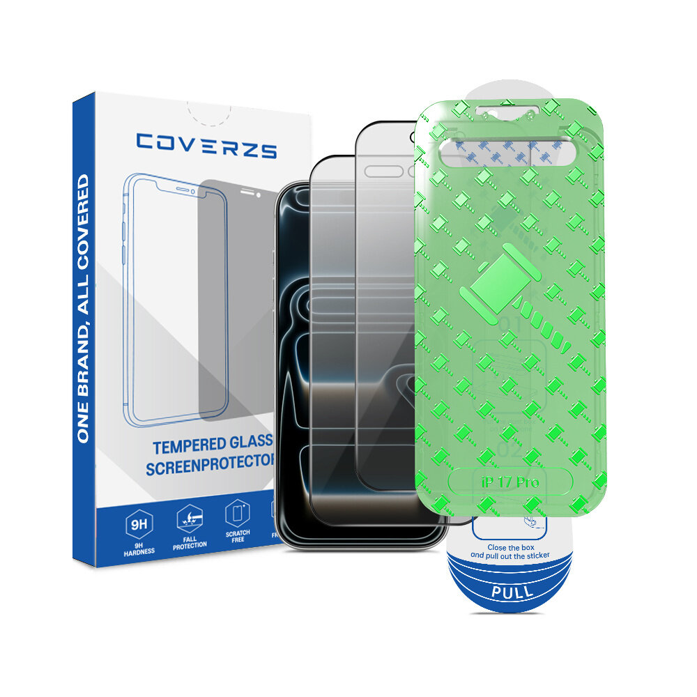 Coverzs Coverzs iPhone 17 Pro Privacy Displayschutz aus gehärtetem Glas mit Rahmen (2-Pack) Coverzs Coverzs iPhone 17 Pro Privacy Displayschutz aus gehärtetem Glas mit Rahmen (2-Pack)