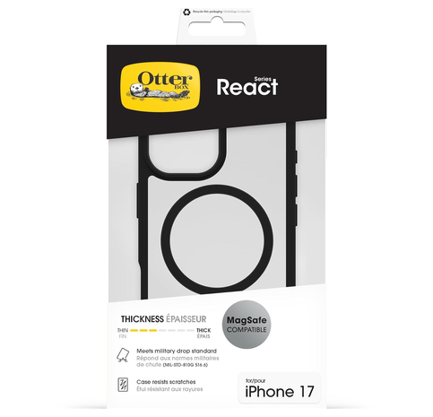 Otterbox OtterBox iPhone 17 React MagSafe Hülle (Transparent/Schwarz)
