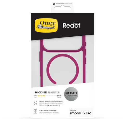 Otterbox OtterBox iPhone 17 Pro React MagSafe Hülle (Transparent/Rosa)