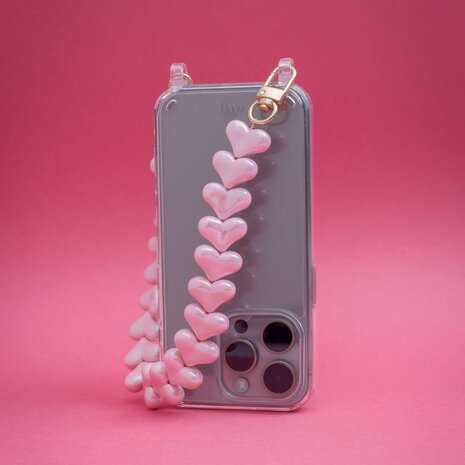xoxo Wildhearts xoxo Wildhearts iPhone 17 Air - Funky Hearts (Pink Metal) Transparenter Hülle mit Kord xoxo Wildhearts xoxo Wildhearts iPhone 17 Air - Funky Hearts (Pink Metal) Transparenter Hülle mit Kord