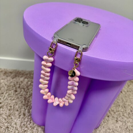 xoxo Wildhearts xoxo Wildhearts iPhone 17 Air - Funky Hearts (Pink Metal) Transparenter Hülle mit Kord xoxo Wildhearts xoxo Wildhearts iPhone 17 Air - Funky Hearts (Pink Metal) Transparenter Hülle mit Kord