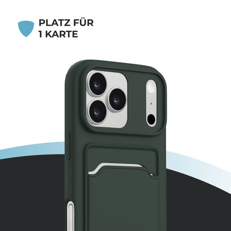 ShieldCase® ShieldCase iPhone 17 Pro Max Silikonhülle mit kartenfach (Dunkelgrün) ShieldCase® ShieldCase iPhone 17 Pro Max Silikonhülle mit kartenfach (Dunkelgrün)