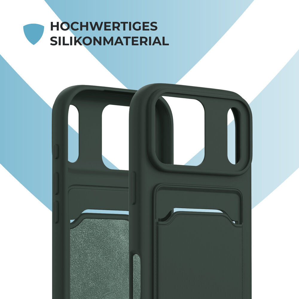 ShieldCase® ShieldCase iPhone 17 Pro Max Silikonhülle mit kartenfach (Dunkelgrün) ShieldCase® ShieldCase iPhone 17 Pro Max Silikonhülle mit kartenfach (Dunkelgrün)