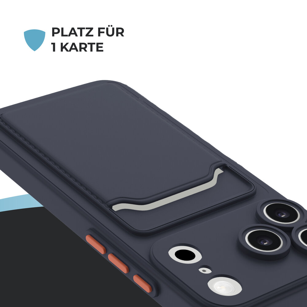 ShieldCase® ShieldCase iPhone 17 Pro Back Cover mit kartenfach (Dunkelblau) ShieldCase® ShieldCase iPhone 17 Pro Back Cover mit kartenfach (Dunkelblau)
