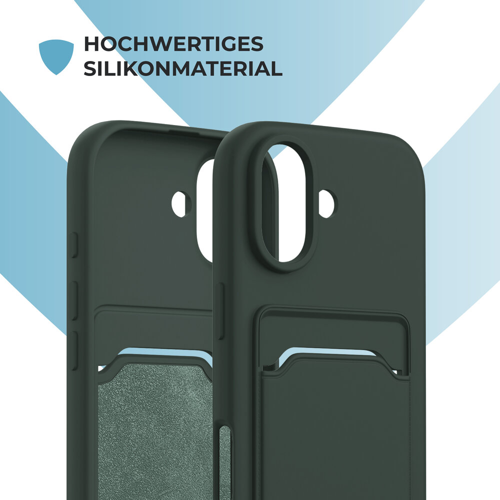 ShieldCase® ShieldCase iPhone 17 Silikonhülle mit Kartenfach (Dunkelgrün) ShieldCase® ShieldCase iPhone 17 Silikonhülle mit Kartenfach (Dunkelgrün)