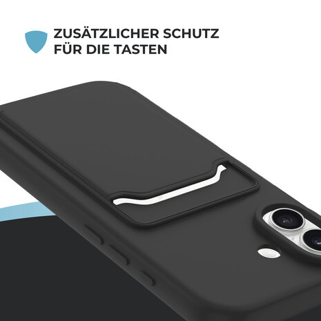 ShieldCase® ShieldCase iPhone 17 Silikonhülle mit Kartenfach (Schwarz) ShieldCase® ShieldCase iPhone 17 Silikonhülle mit Kartenfach (Schwarz)