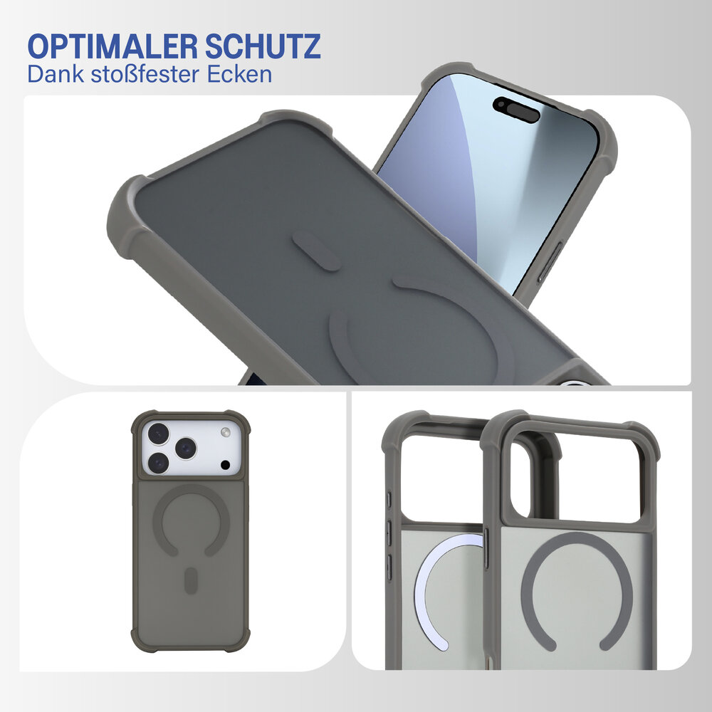 Coverzs Coverzs iPhone 17 Pro Mattes Shock-Hülle (Grau) Coverzs Coverzs iPhone 17 Pro Mattes Shock-Hülle (Grau)