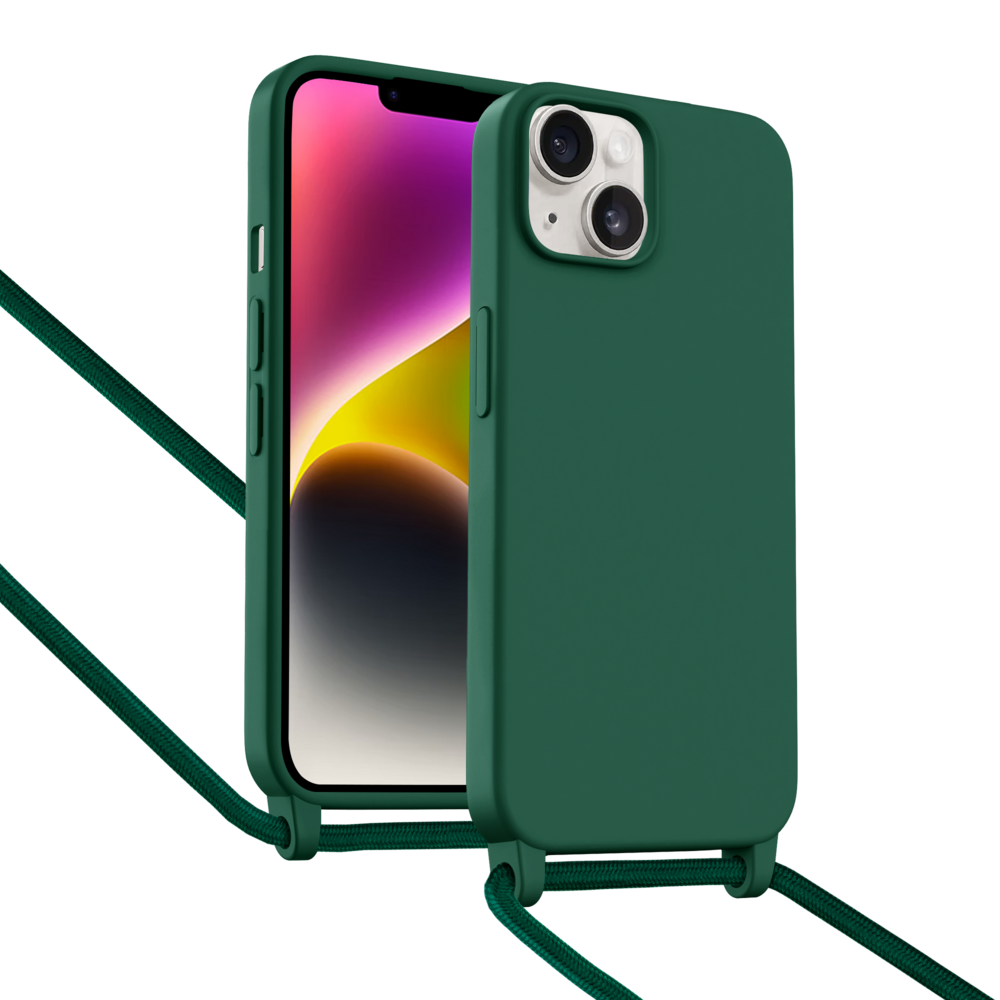 ShieldCase® ShieldCase iPhone 14 Hülle mit Band (Dunkelgrün) ShieldCase® ShieldCase iPhone 14 Hülle mit Band (Dunkelgrün)