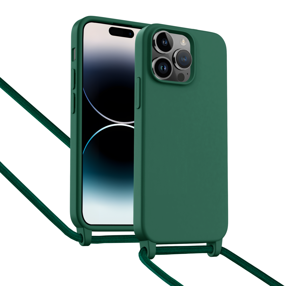 ShieldCase® ShieldCase iPhone 14 Pro Max Hülle mit Band (Dunkelgrün)