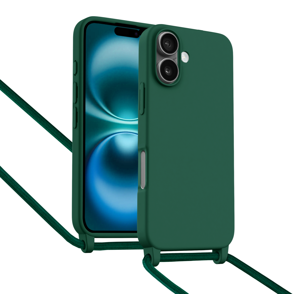 ShieldCase® ShieldCase iPhone 16 Hülle mit Band (Dunkelgrün) ShieldCase® ShieldCase iPhone 16 Hülle mit Band (Dunkelgrün)