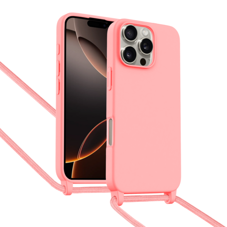 ShieldCase® ShieldCase iPhone 16 Pro Max Hülle mit Band (Rosa)