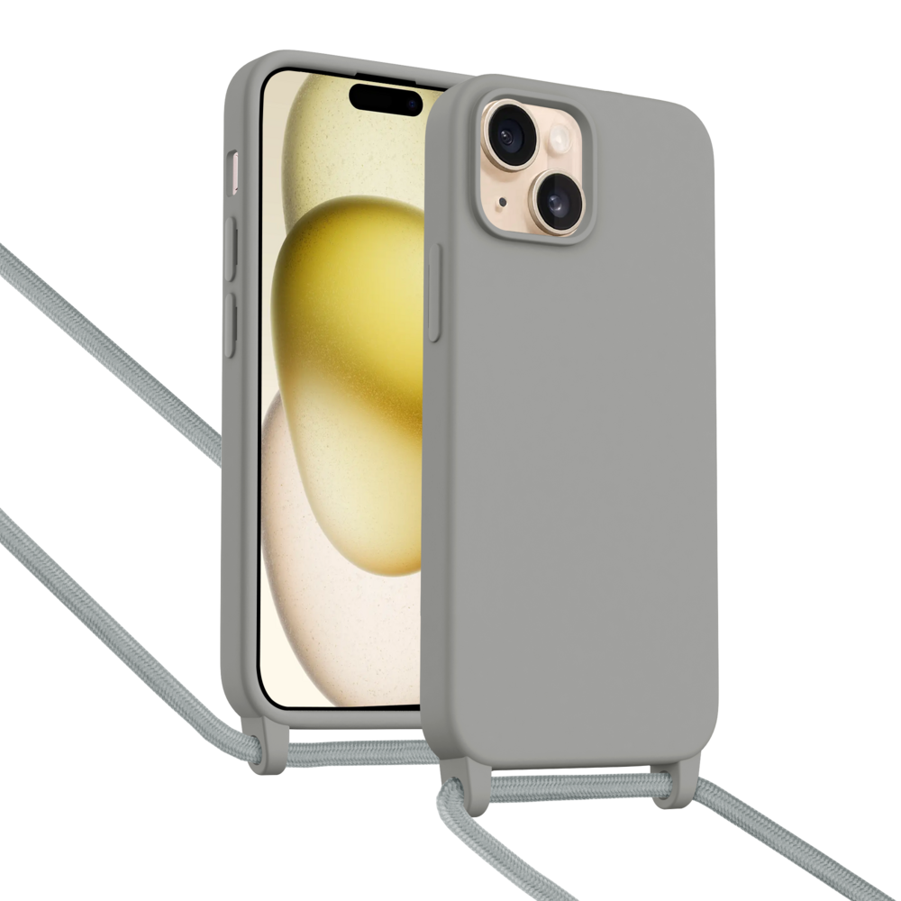 ShieldCase® ShieldCase iPhone 15 Hülle mit Band (Grau) ShieldCase® ShieldCase iPhone 15 Hülle mit Band (Grau)