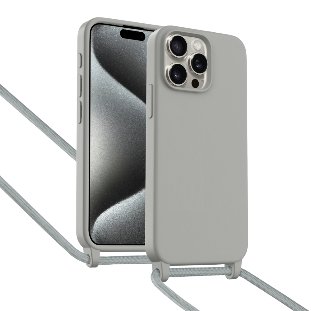 ShieldCase® ShieldCase iPhone 15 Pro Max Hülle mit Band (Grau) ShieldCase® ShieldCase iPhone 15 Pro Max Hülle mit Band (Grau)
