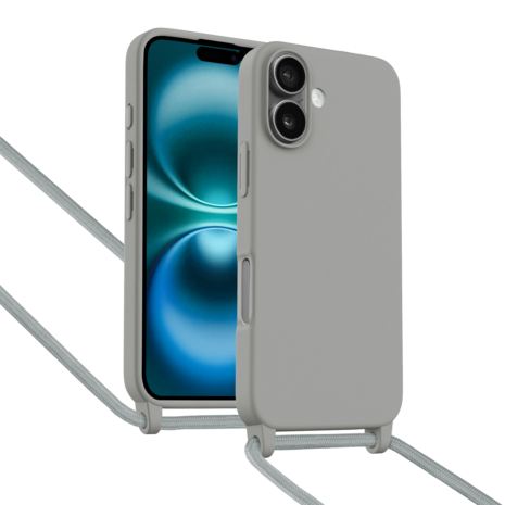 ShieldCase® ShieldCase iPhone 16 Hülle mit Band (Grau) ShieldCase® ShieldCase iPhone 16 Hülle mit Band (Grau)