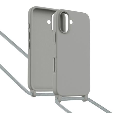 ShieldCase® ShieldCase iPhone 16 Hülle mit Band (Grau) ShieldCase® ShieldCase iPhone 16 Hülle mit Band (Grau)