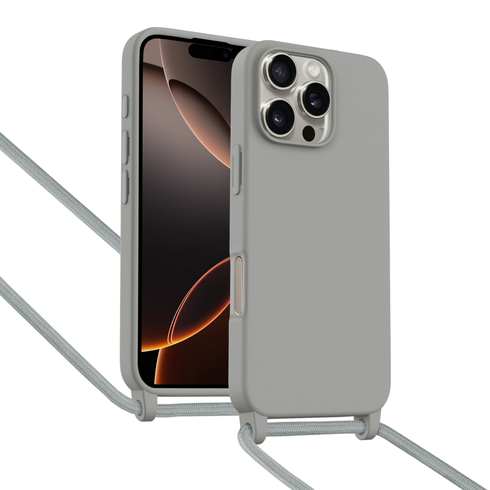 ShieldCase® ShieldCase iPhone 16 Pro Max Hülle mit Band (Grau) ShieldCase® ShieldCase iPhone 16 Pro Max Hülle mit Band (Grau)