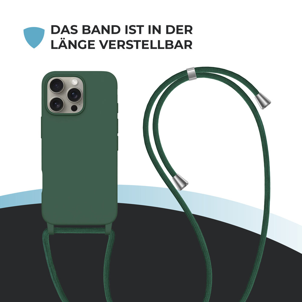 ShieldCase® ShieldCase iPhone 16 Pro Max Hülle mit Band (Dunkelgrün) ShieldCase® ShieldCase iPhone 16 Pro Max Hülle mit Band (Dunkelgrün)