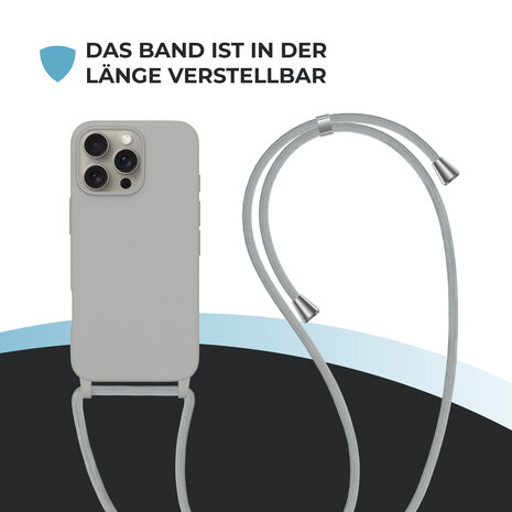 ShieldCase® ShieldCase iPhone 16 Pro Max Hülle mit Band (Grau) ShieldCase® ShieldCase iPhone 16 Pro Max Hülle mit Band (Grau)