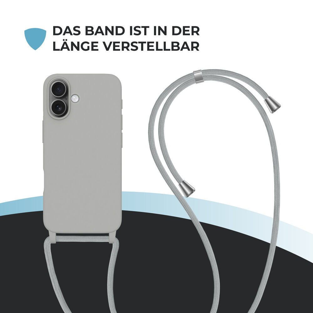 ShieldCase® ShieldCase iPhone 17 Hülle mit Band (Grau) ShieldCase® ShieldCase iPhone 17 Hülle mit Band (Grau)