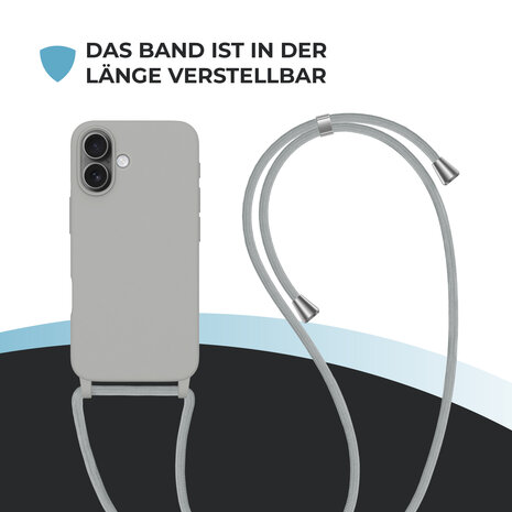 ShieldCase® ShieldCase iPhone 17 Hülle mit Band (Grau) ShieldCase® ShieldCase iPhone 17 Hülle mit Band (Grau)