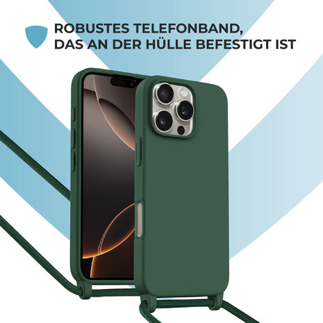 ShieldCase® ShieldCase iPhone 16 Pro Hülle mit Band (Dunkelgrün) ShieldCase® ShieldCase iPhone 16 Pro Hülle mit Band (Dunkelgrün)