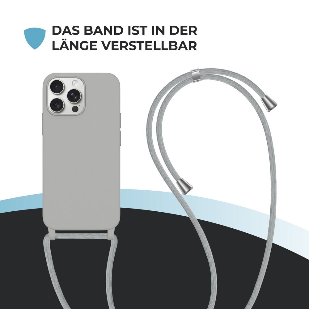 ShieldCase® ShieldCase iPhone 15 Pro Max Hülle mit Band (Grau) ShieldCase® ShieldCase iPhone 15 Pro Max Hülle mit Band (Grau)