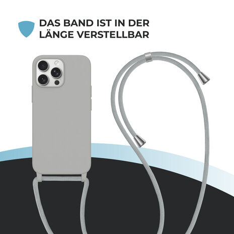 ShieldCase® ShieldCase iPhone 15 Pro Max Hülle mit Band (Grau) ShieldCase® ShieldCase iPhone 15 Pro Max Hülle mit Band (Grau)