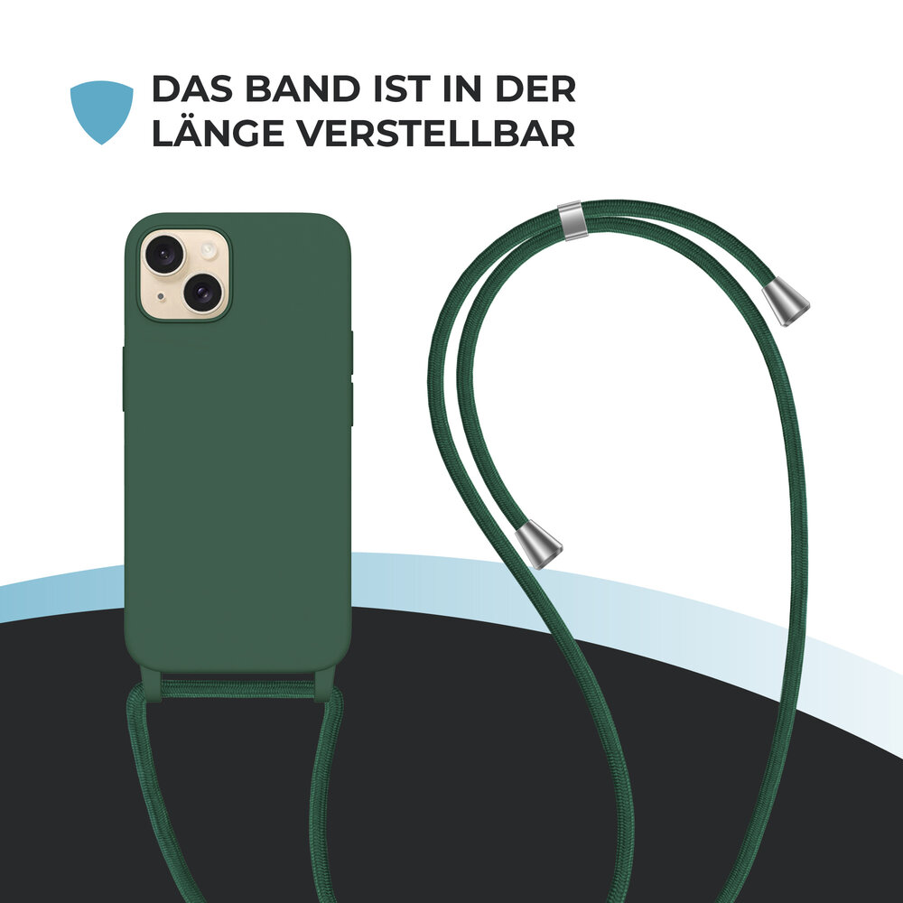 ShieldCase® ShieldCase iPhone 14 Hülle mit Band (Dunkelgrün) ShieldCase® ShieldCase iPhone 14 Hülle mit Band (Dunkelgrün)