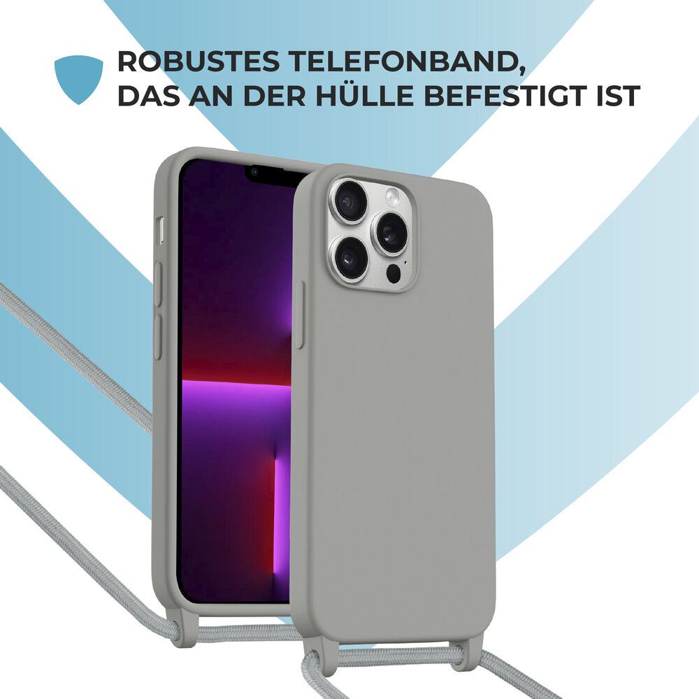 ShieldCase® ShieldCase iPhone 13 Pro Hülle mit Band (Grau) ShieldCase® ShieldCase iPhone 13 Pro Hülle mit Band (Grau)
