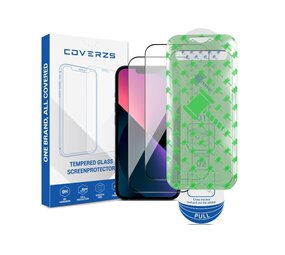Coverzs iPhone 13 Pro Displayschutz aus gehärtetem Glas mit Rahmen (2-er Set)
