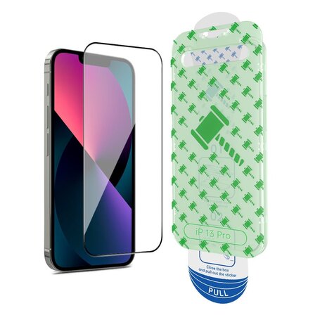 Coverzs Coverzs iPhone 13 Pro Displayschutz aus gehärtetem Glas mit Rahmen (2-er Set)