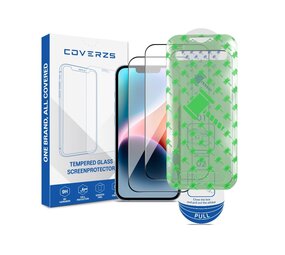 Coverzs iPhone 14 Displayschutz aus gehärtetem Glas mit Rahmen (2-er Set)