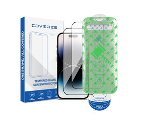 Coverzs iPhone 14 Pro Displayschutz aus gehärtetem Glas mit Rahmen (2-er Set)