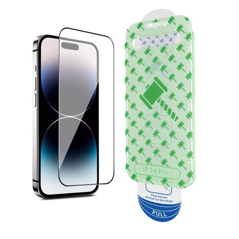 Coverzs Coverzs iPhone 14 Pro Displayschutz aus gehärtetem Glas mit Rahmen (2-er Set)