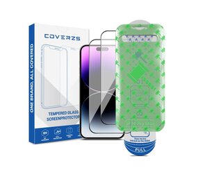 Coverzs iPhone 14 Pro Max Displayschutz aus gehärtetem Glas mit Rahmen (2-er Set)