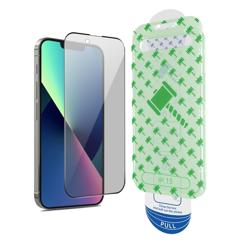 Coverzs Coverzs iPhone 13 Privacy Displayschutz aus gehärtetem Glas mit Rahmen (2-er Set)