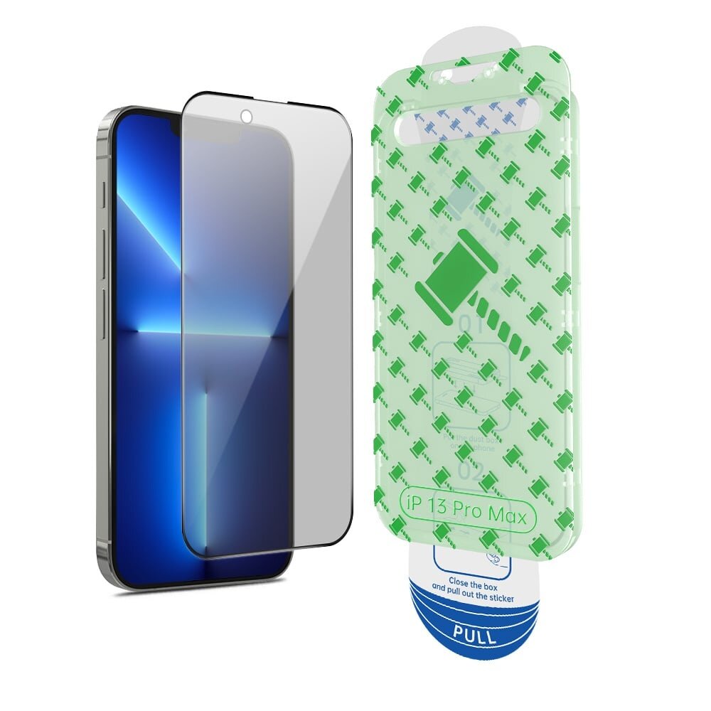 Coverzs Coverzs iPhone 13 Pro Max Privacy Displayschutz aus gehärtetem Glas mit Rahmen (2-er Set)