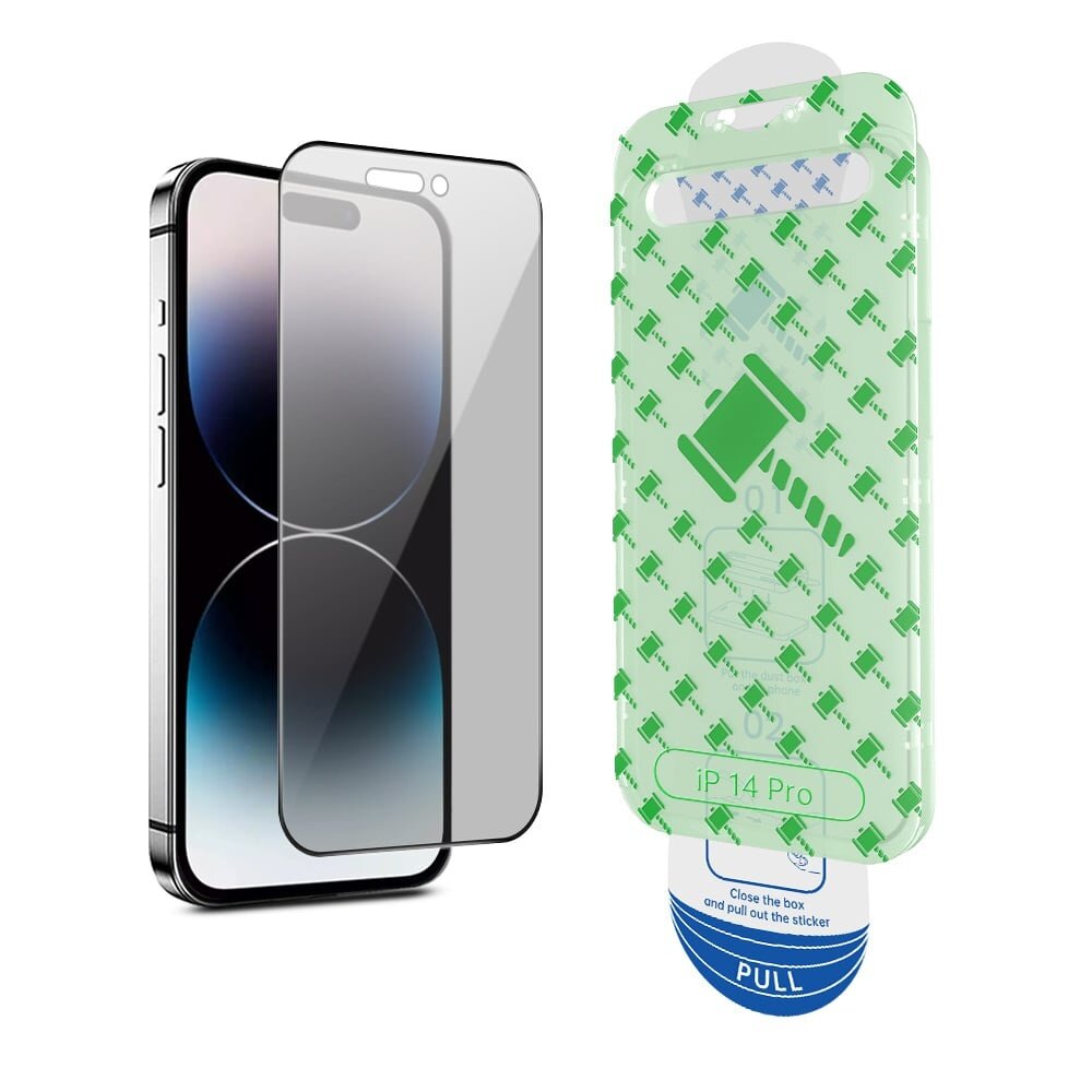 Coverzs Coverzs iPhone 14 Pro Privacy Displayschutz aus gehärtetem Glas mit Rahmen (2-er Set)
