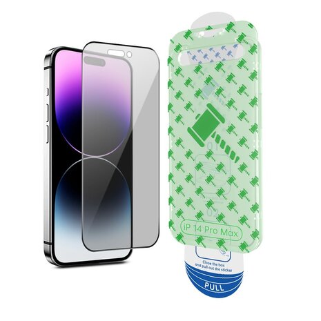Coverzs Coverzs iPhone 14 Pro Max Privacy Displayschutz aus gehärtetem Glas mit Rahmen (2-er Set)