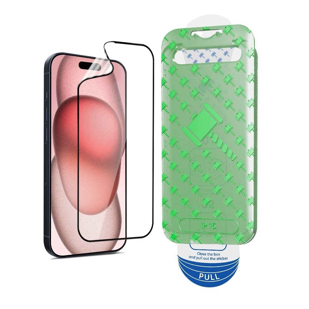 Coverzs Coverzs iPhone 15 Flexibles PMMA-Glas Displayschutz mit Rahmen (2-er Set)