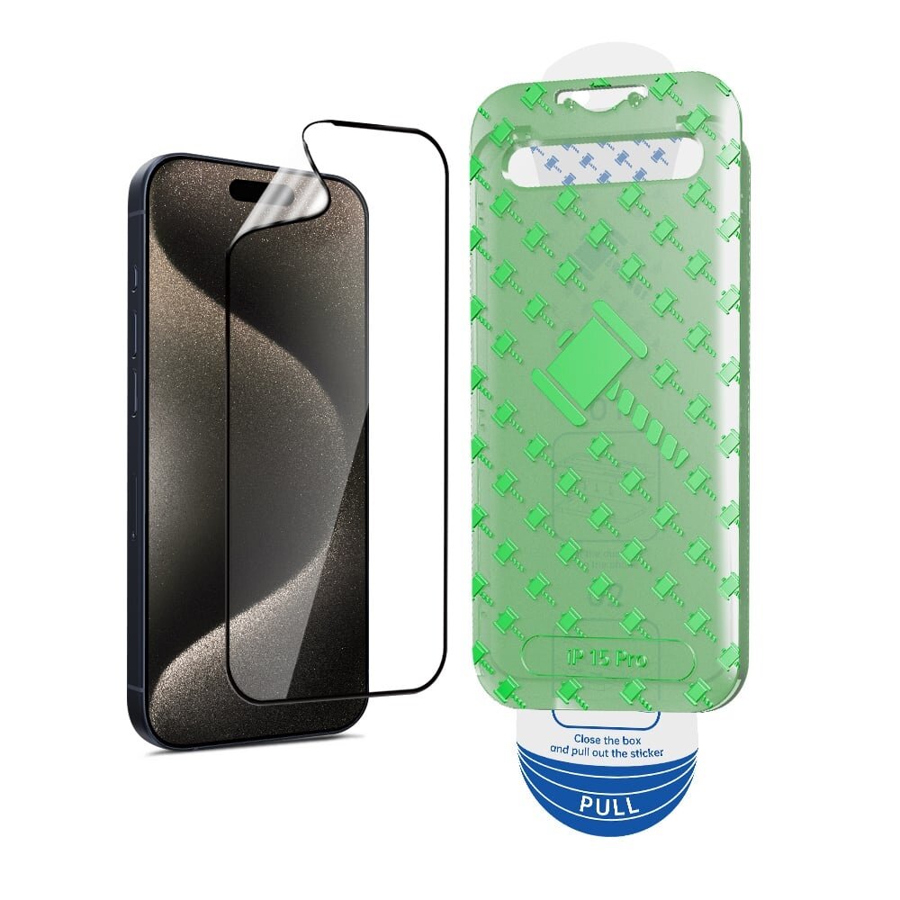 Coverzs Coverzs iPhone 15 Pro Flexibles PMMA-Glas Displayschutz mit Rahmen (2-er Set)