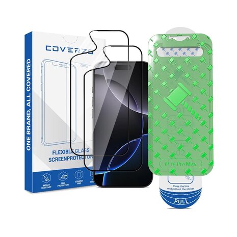 Coverzs Coverzs iPhone 16 Pro Max Flexibles PMMA-Glas Displayschutz mit Rahmen (2-er Set) Coverzs Coverzs iPhone 16 Pro Max Flexibles PMMA-Glas Displayschutz mit Rahmen (2-er Set)