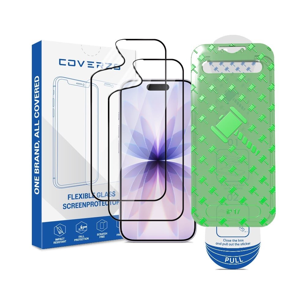 Coverzs Coverzs iPhone 17 Flexibles PMMA-Glas Displayschutz mit Rahmen (2-er Set)