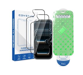 Coverzs iPhone 17 Pro Flexibles PMMA-Glas Displayschutz mit Rahmen (2-er Set)