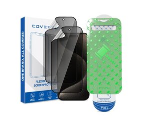 Coverzs iPhone 15 Pro Flexibles PMMA-Glas Privacy Displayschutz mit Rahmen (2-er Set) Coverzs iPhone 15 Pro Flexibles PMMA-Glas Privacy Displayschutz mit Rahmen (2-er Set)