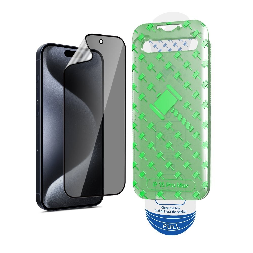Coverzs Coverzs iPhone 15  Pro Max Flexibles PMMA-Glas Privacy Displayschutz mit Rahmen (2-er Set)