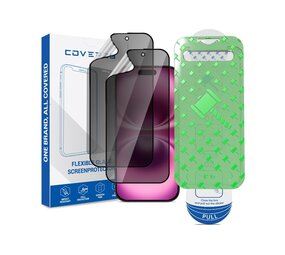 Coverzs iPhone 16 Flexibles PMMA-Glas Privacy Displayschutz mit Rahmen (2-er Set) Coverzs iPhone 16 Flexibles PMMA-Glas Privacy Displayschutz mit Rahmen (2-er Set)